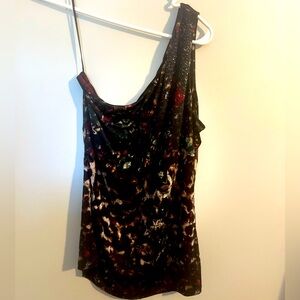 NEW Cache One shoulder beaded neckline women’s large top